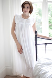Caty Victorian Cotton Lawn Sleeveless Nightdress